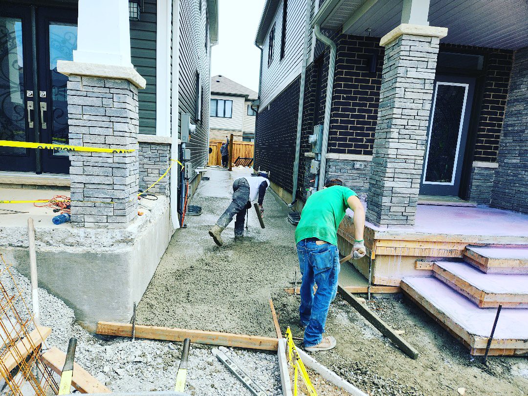 Laying residential concrete foundation